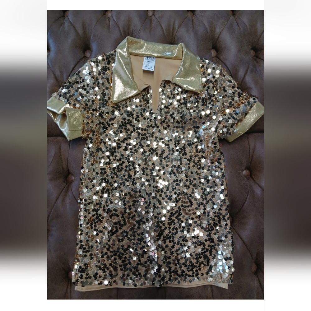 Gold Sequins Boy Shirt